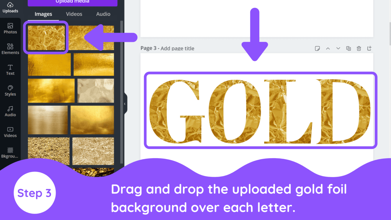 How do you get gold foil in Canva, how to create gold foil lettering in canva, add gold foil lettering canva, gold foil canva, How do you get gold color in Canva, How to Make Gold Foil Text for Canva, how to make gold foil letters, Can you do Gold Foil Lettering in Canva