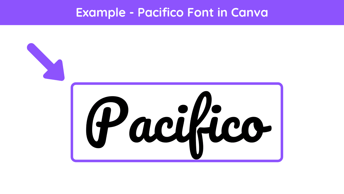 pacifico font, Best Cursive Fonts on Canva