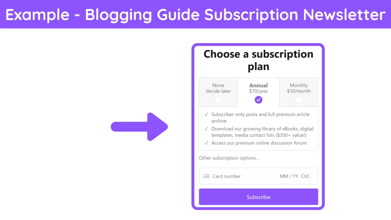 blogging guide newsletter landing page, subscription newsletter, sample subscription newsletter, six figure newsletter, substack newsletter, direct subscription to newsletter, subscription newsletter business model