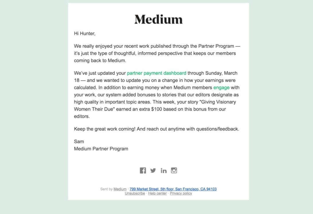 medium 2018 bonus, medium 100 dollar bonus, medium story bonus, medium bonus