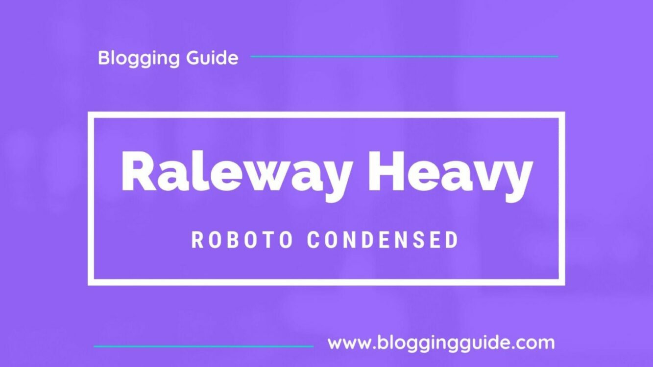 Raleway Heavy Font Pairing