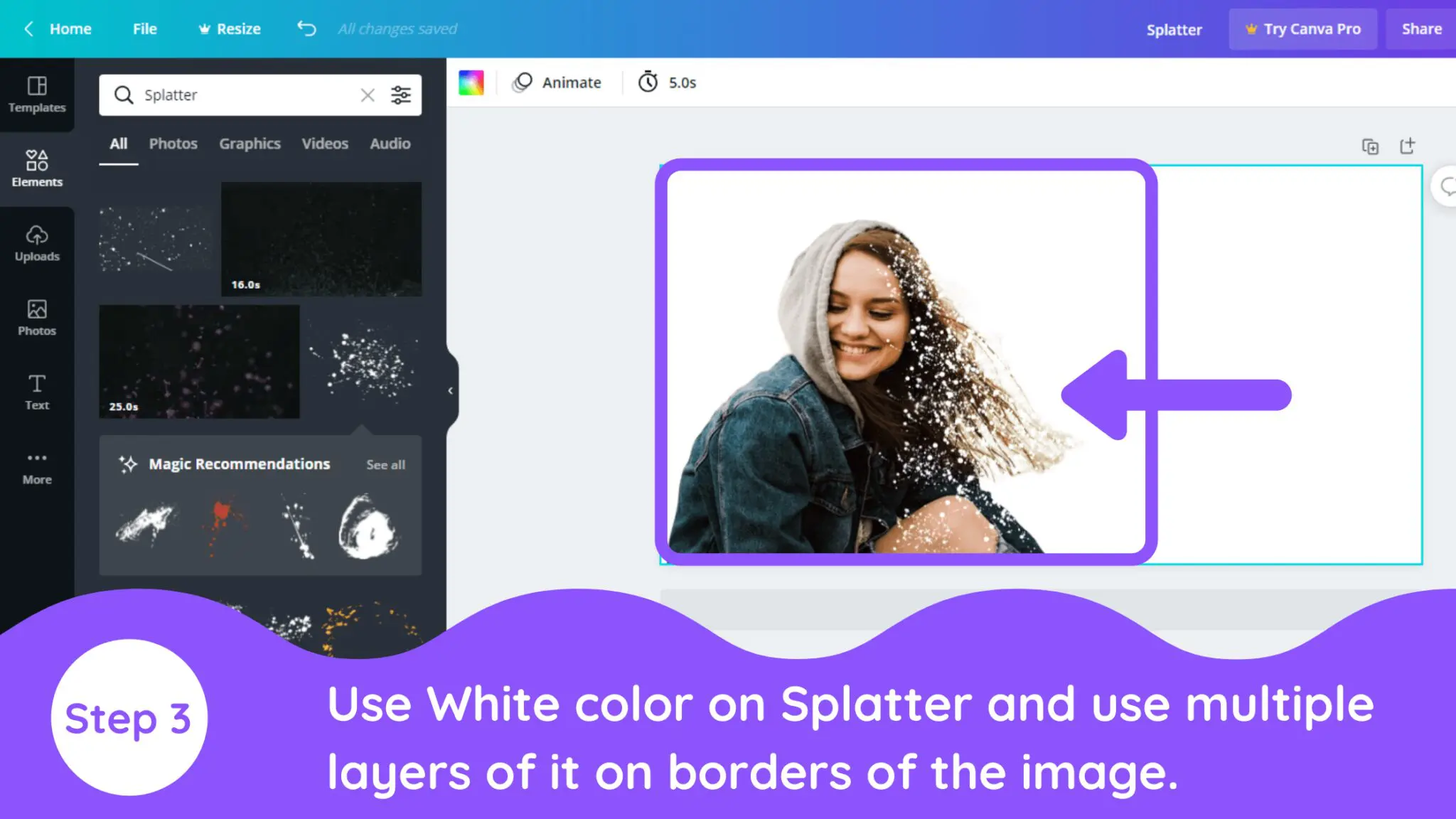 How to Create a Splatter Effect in Canva (Canva Dispersion Effect