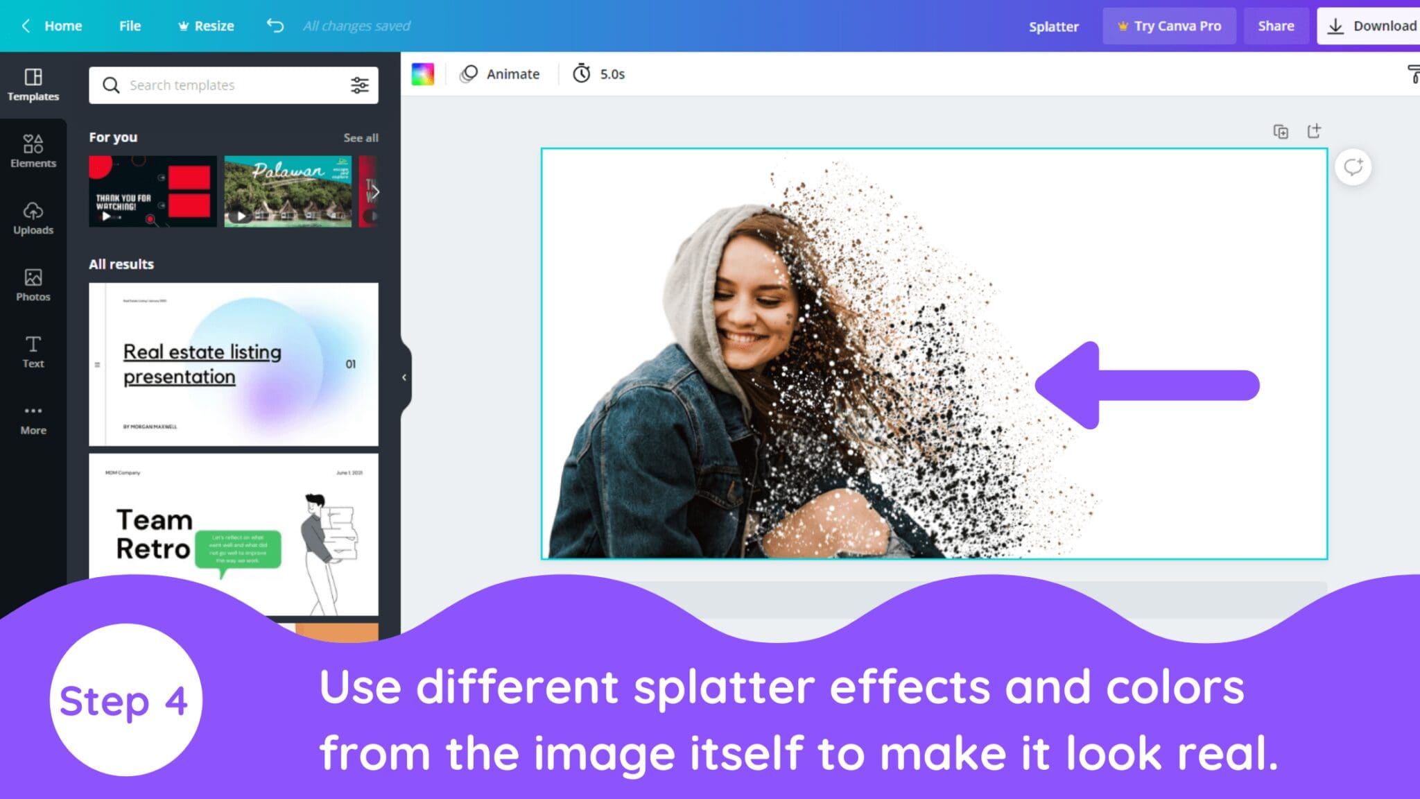 How to Create a Splatter Effect in Canva (Canva Dispersion Effect) Blogging Guide