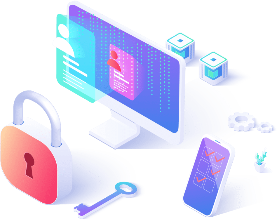 Blogging Privacy and Security Isometric by Blogging Guide