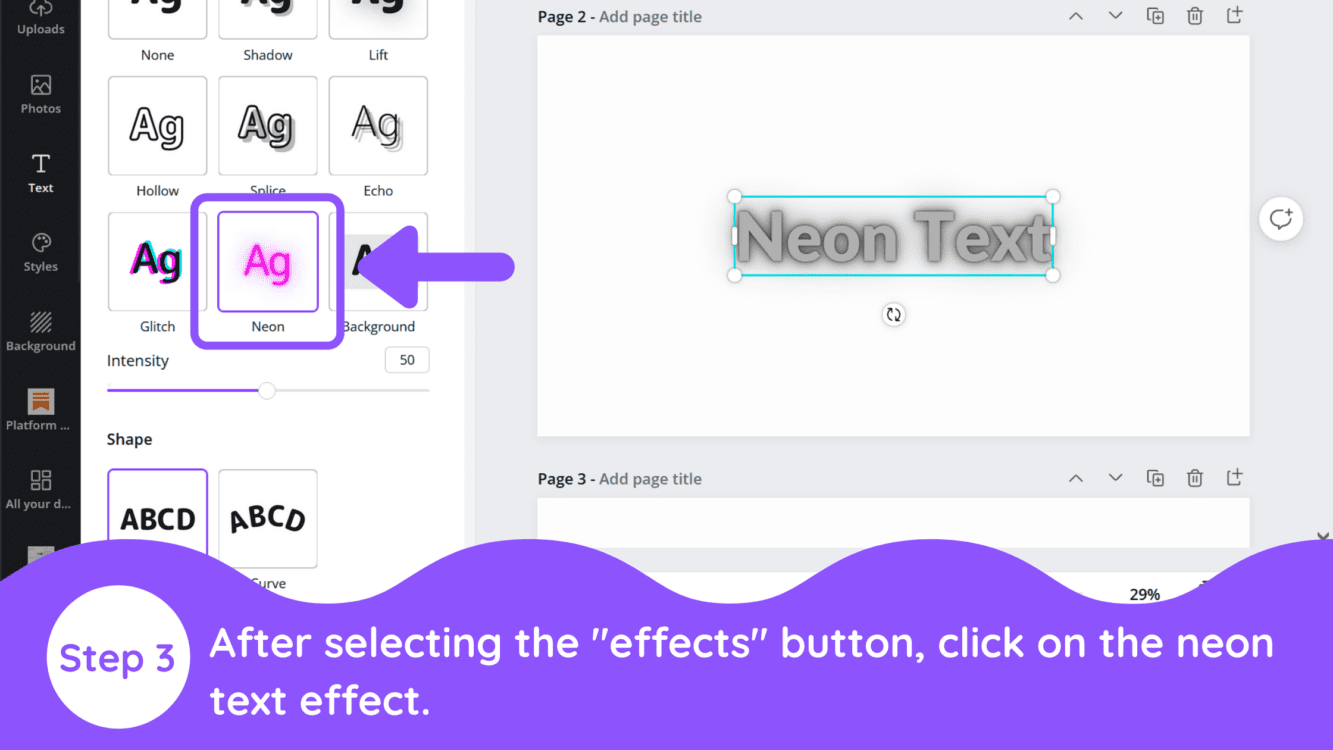 canva neon text, canva neon font, how to create a neon text effect in cnava, how to make neon text effect in canva, neon text in camnva