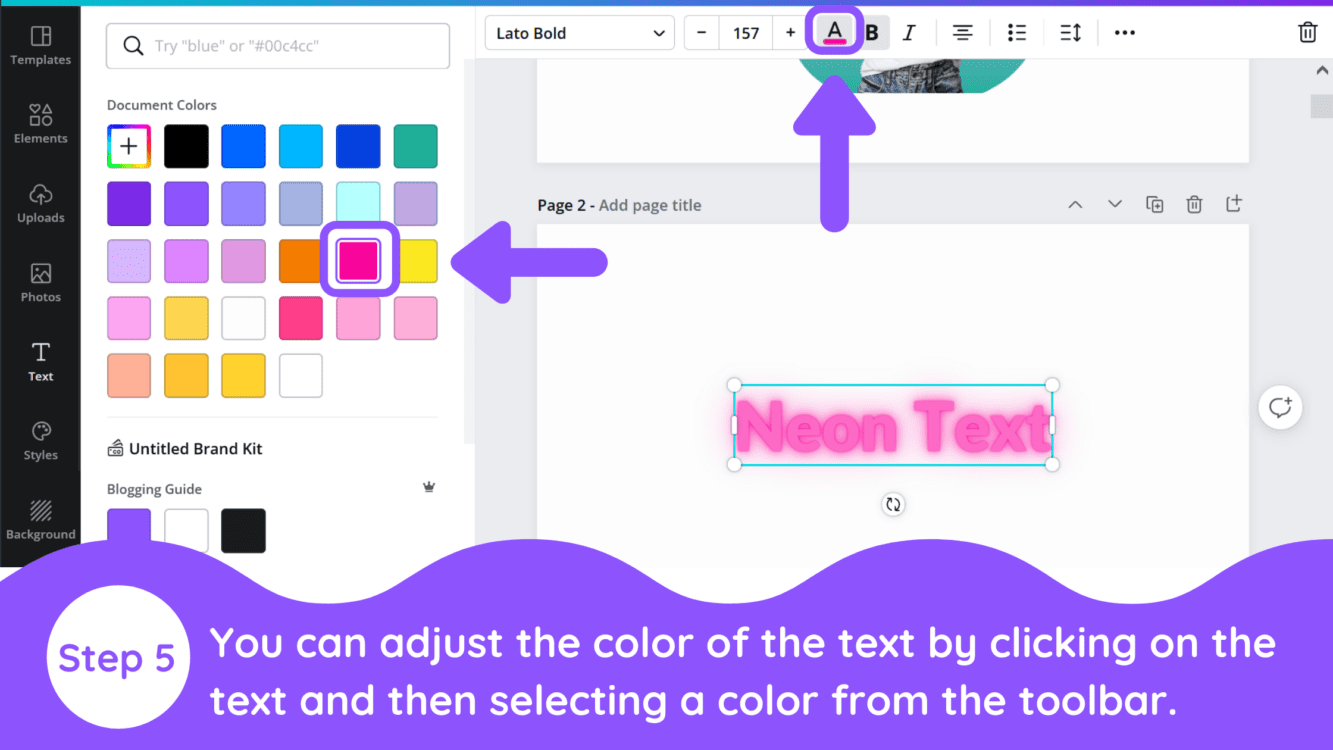 canva neon text, canva neon font, how to create a neon text effect in cnava, how to make neon text effect in canva, neon text in camnva, canva guide, canva template, canva tutorial