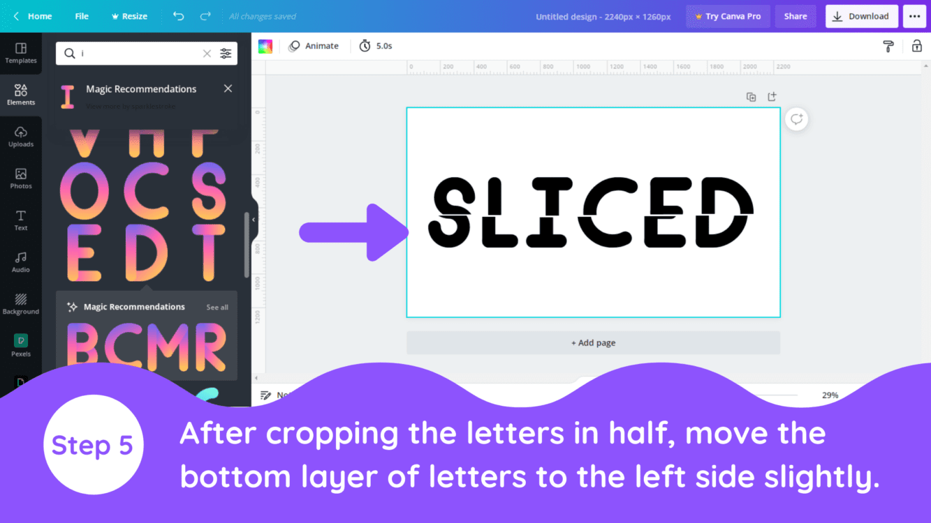 how to create a sliced text effect in canva, canva sliced text, canva sliced text effect, sliced text effect in canva, canva sliced effect