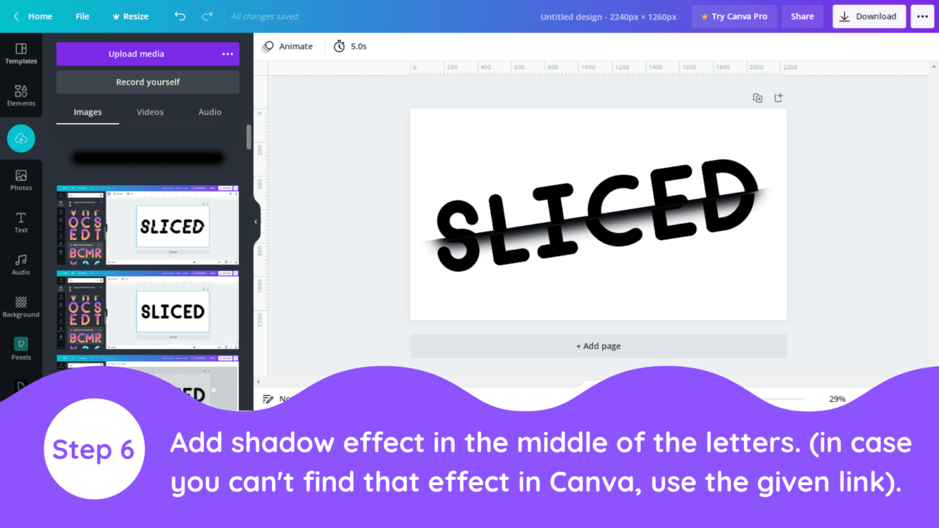 how to create a sliced text effect in canva, canva sliced text, canva sliced text effect, sliced text effect in canva, canva sliced effect