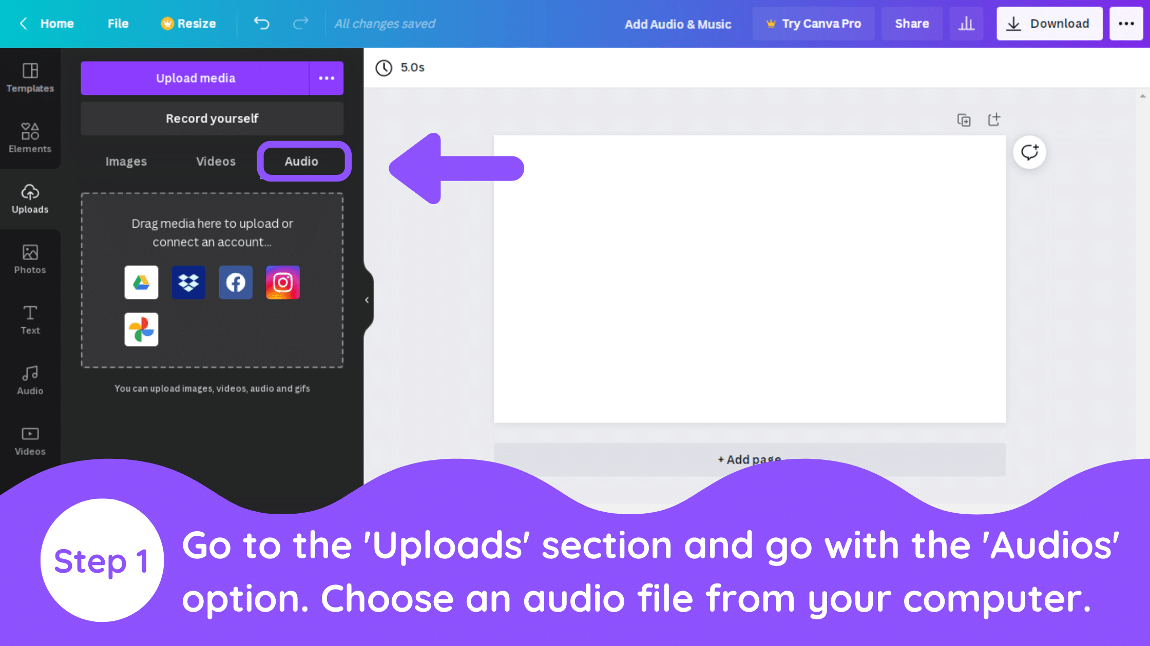 How to Add Audio or Music to Canva Blogging Guide