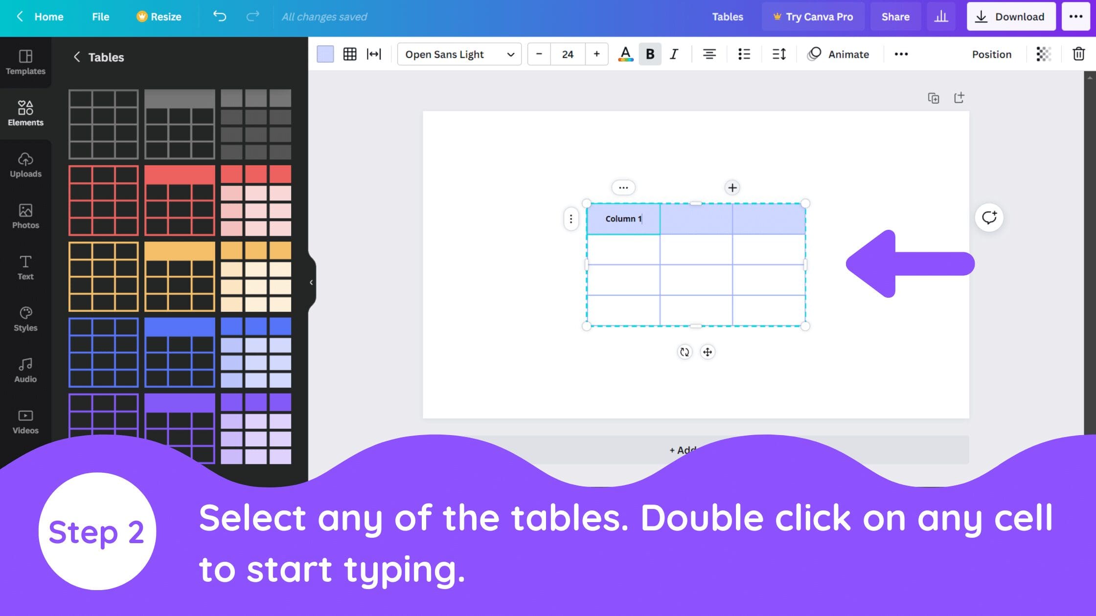 How to Create a Table in Canva