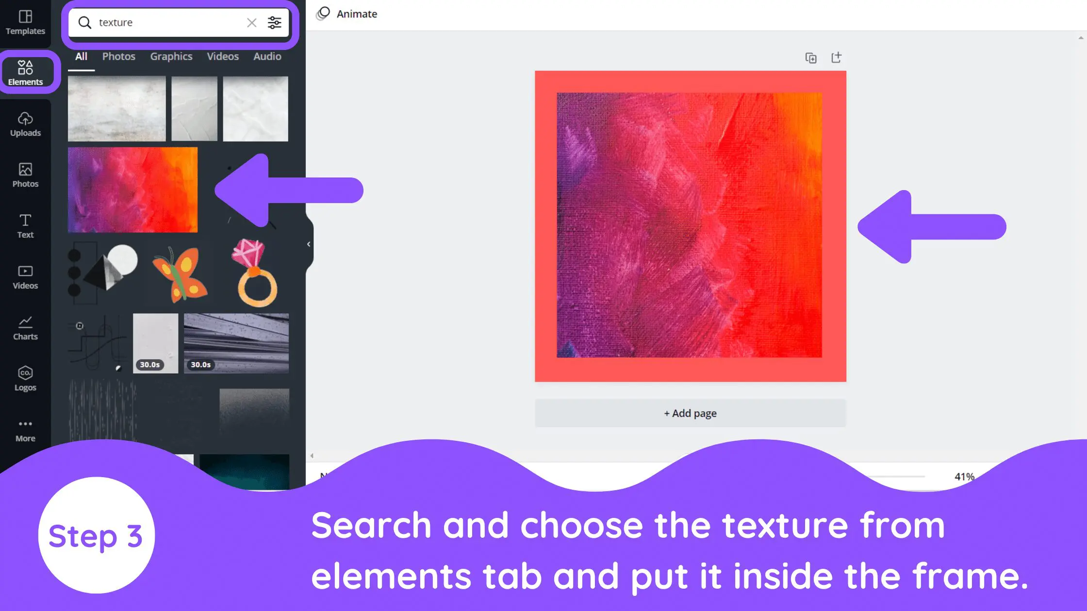 How to Create a Textured Frame in Canva, canva frame, texture frame canva