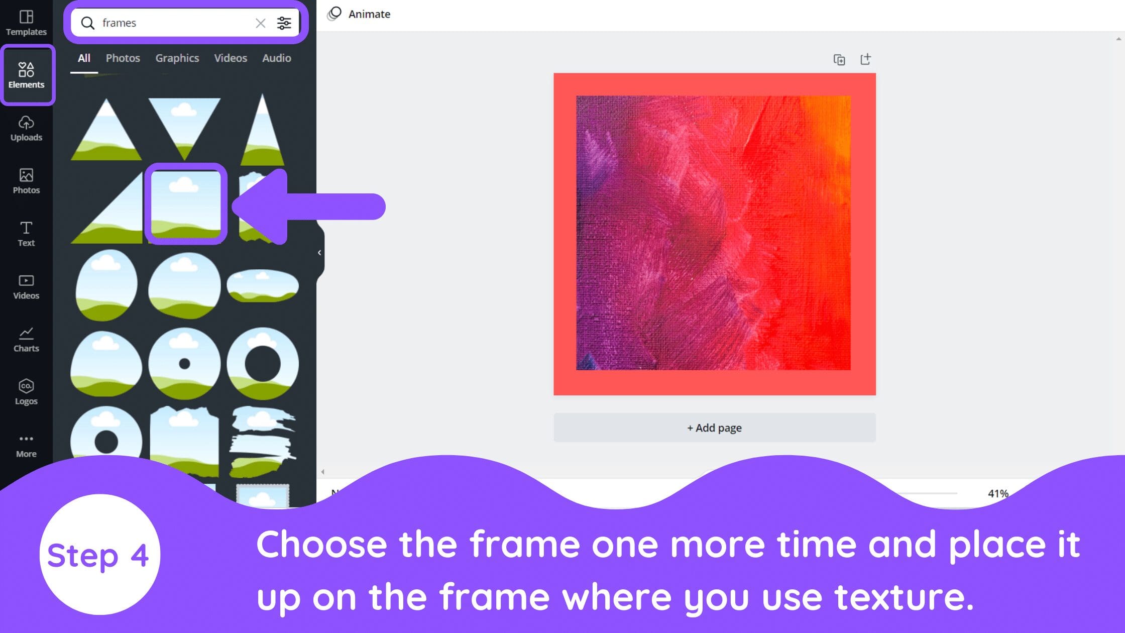 How to Create a Textured Frame in Canva, canva frame, texture frame canva