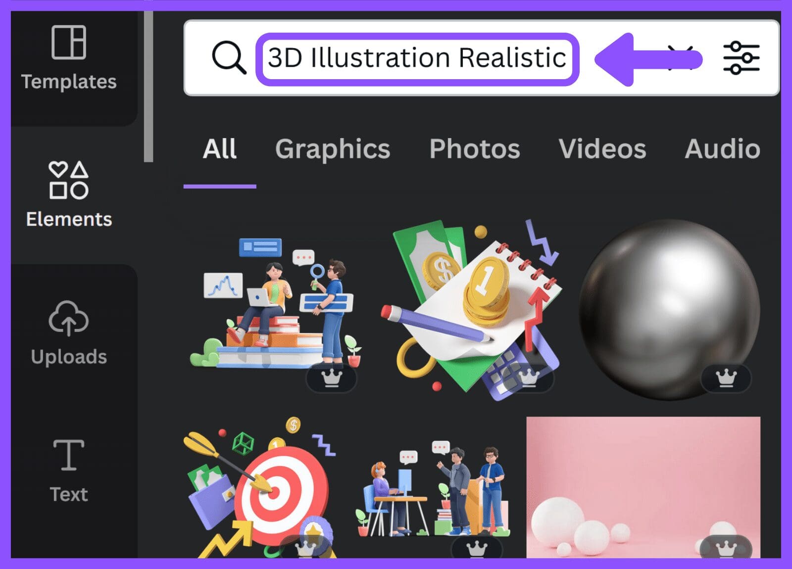 3D Illustration Realistic - Canva Keyword Elements