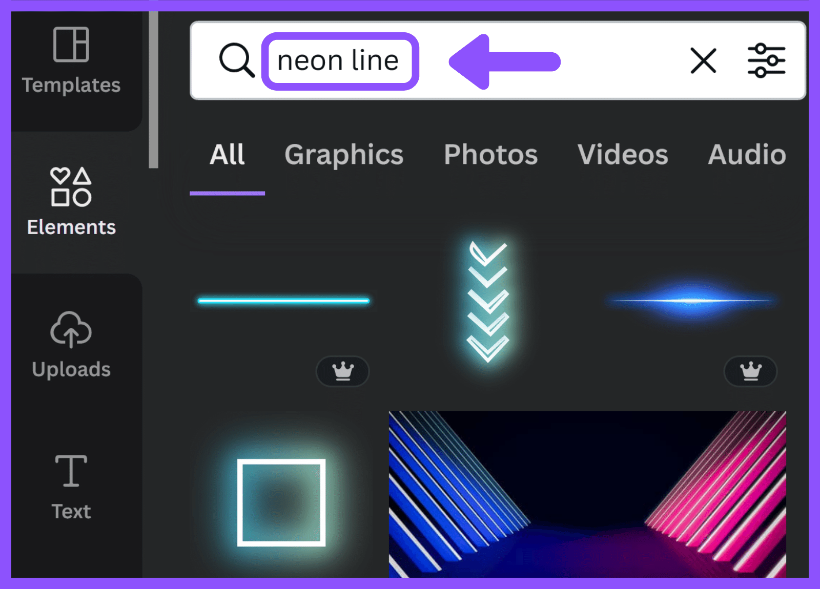 Neon Line - Canva Keyword Elements