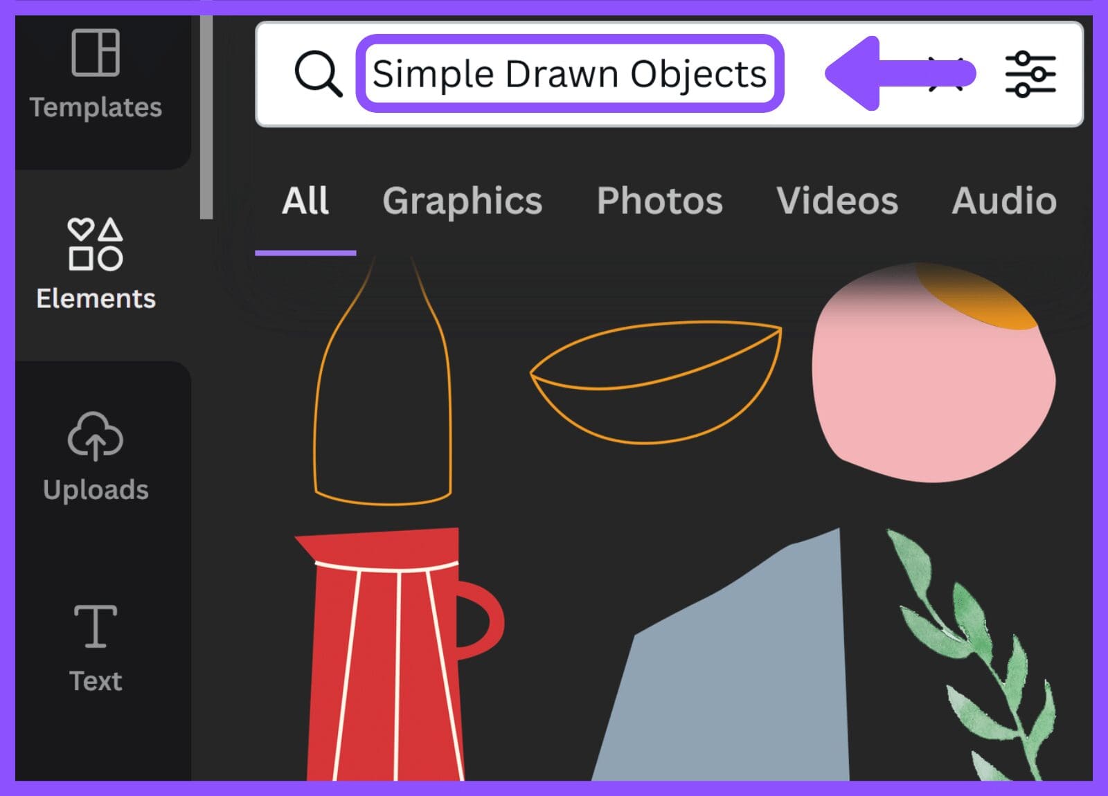 Simple Drawn Objects - Canva Keyword Elements