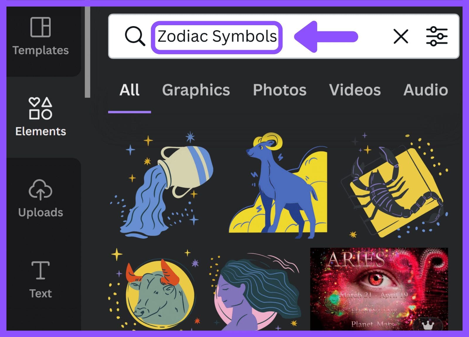 Zodiac Symbol - Canva Keyword Elements