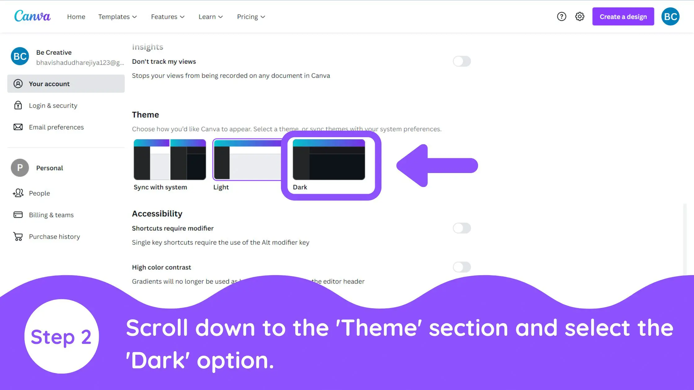 How to Use Dark Mode in Canva, How do you get dark mode on canva, dark mode for canva, canva dark mode android, How to Enable Canva Dark Mode