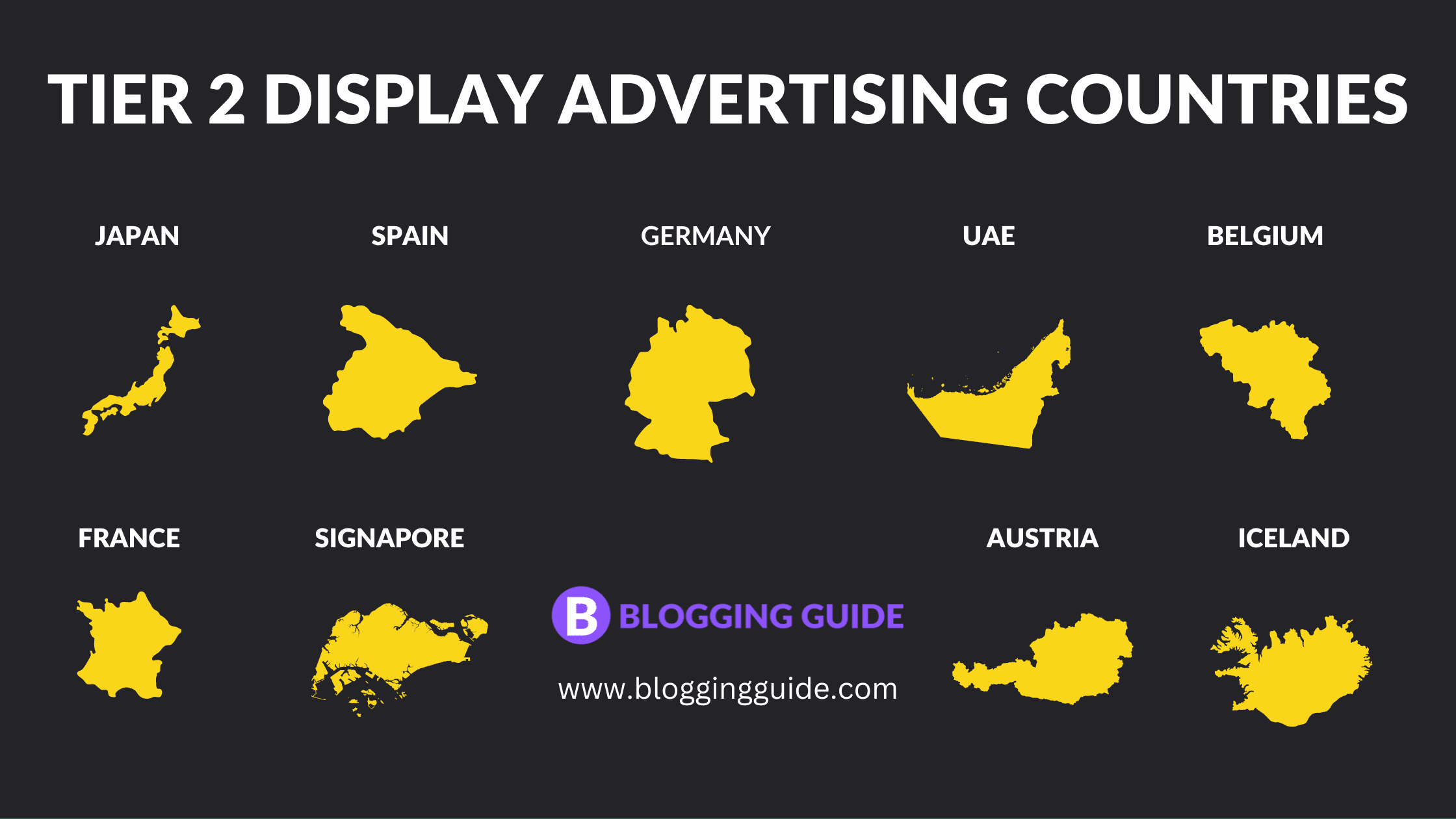 Tier 2 Display Advertising Countries, tier 2 ad country list